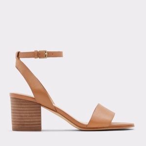 Aldo Cognac 2.5” block heel sandal